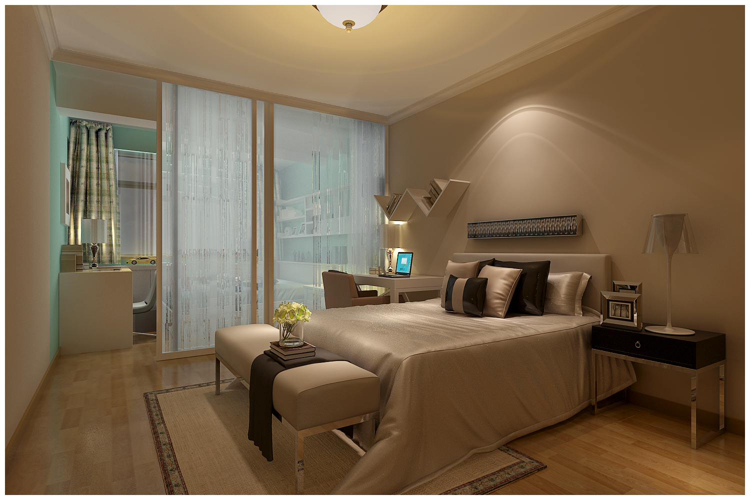 中式 三居 小资 白领 卧室图片来自武汉实创装饰在梦想改造家打造中式家居品质生活的分享