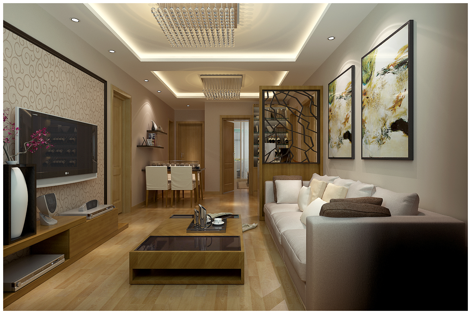 中式 三居 小资 白领 客厅图片来自武汉实创装饰在梦想改造家打造中式家居品质生活的分享