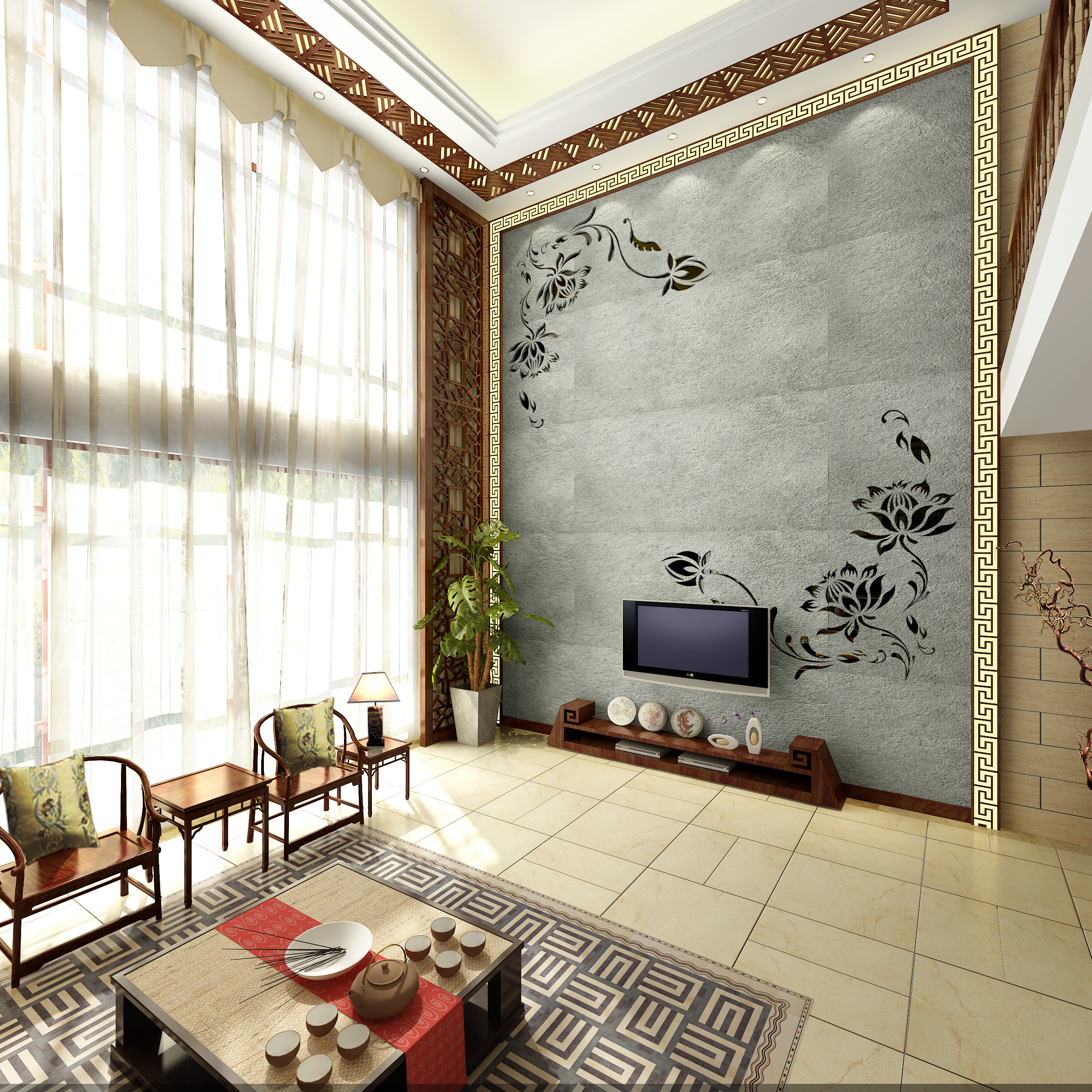 三居 别墅 白领 收纳 80后 小资 生活家 广州装饰 中式风格 客厅图片来自广州生活家家居在珊瑚天峰 192平中式风格的分享