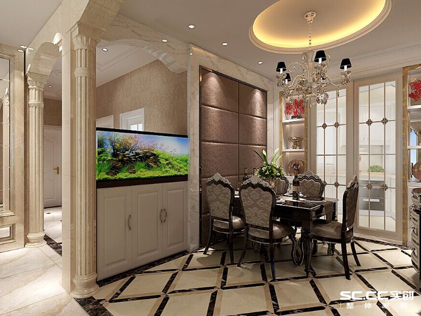 新古典风格 别墅 旧房改造 餐厅图片来自实创装饰上海公司在160平新古典风格装修设计的分享