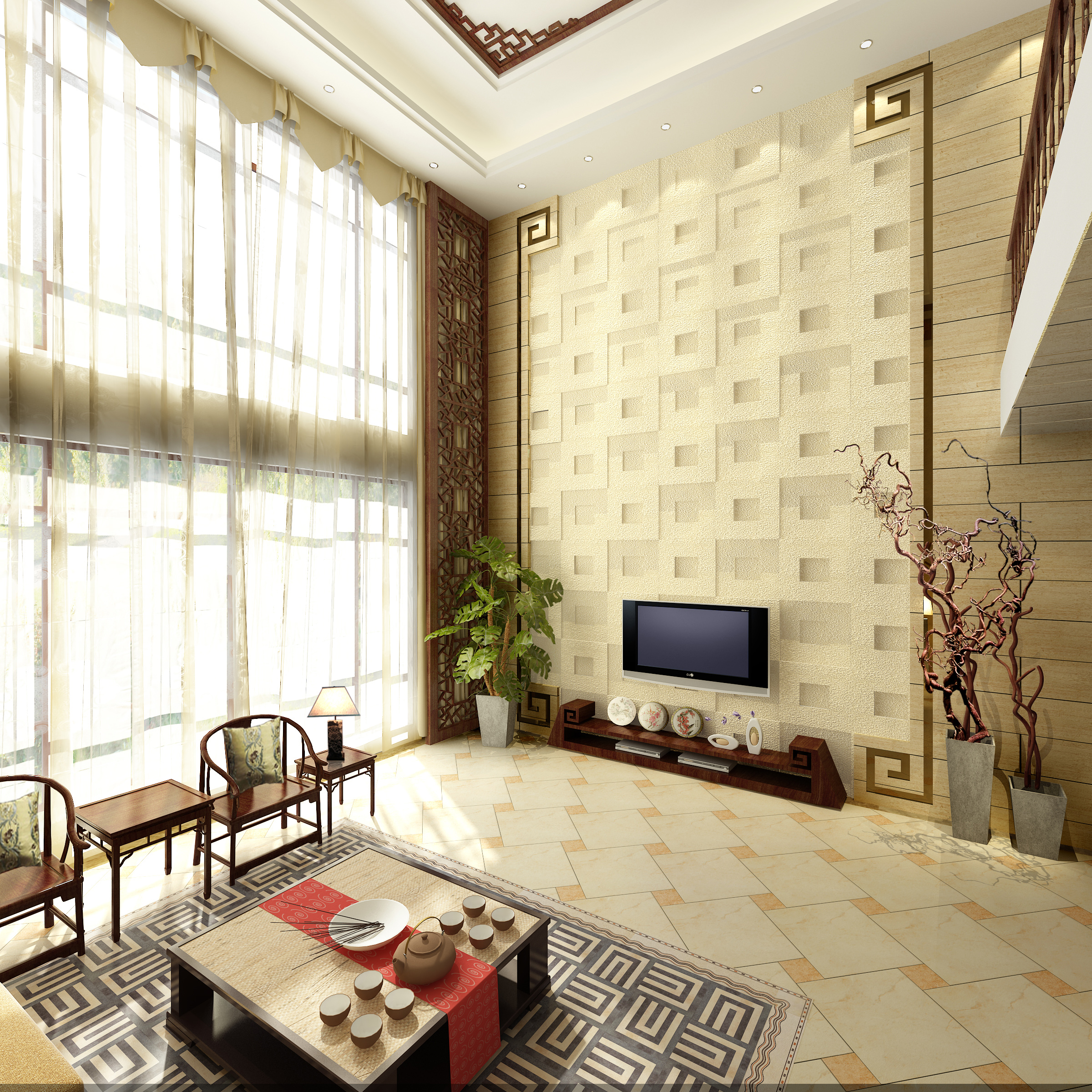 三居 别墅 白领 收纳 80后 小资 生活家 广州装饰 中式风格 客厅图片来自广州生活家家居在珊瑚天峰 192平中式风格的分享