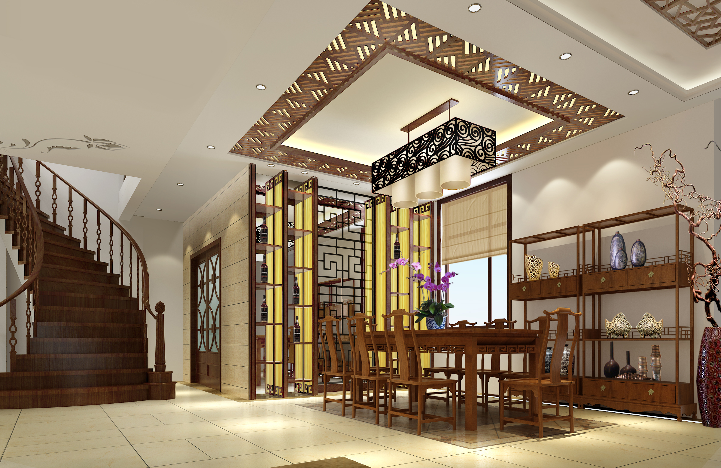 三居 别墅 白领 收纳 80后 小资 生活家 广州装饰 中式风格 餐厅图片来自广州生活家家居在珊瑚天峰 192平中式风格的分享