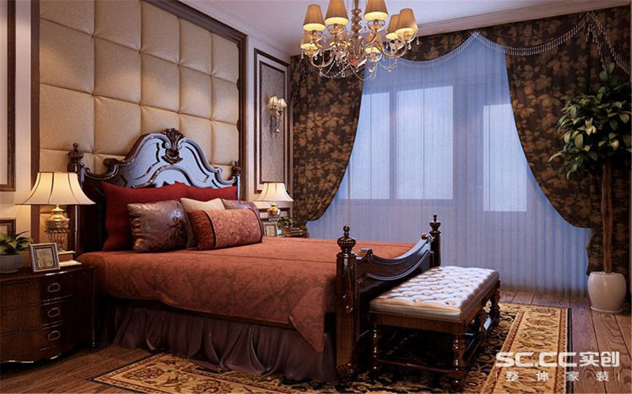 美式 三居 整体家装 卧室图片来自郑州实创装饰啊静在恬静自由美式三居的分享