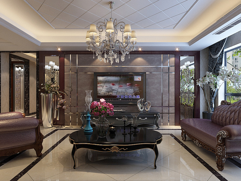 三居 欧式 白领 别墅 客厅图片来自乐豪斯-卜杨烁在东胜紫御府220平米欧式装修的分享