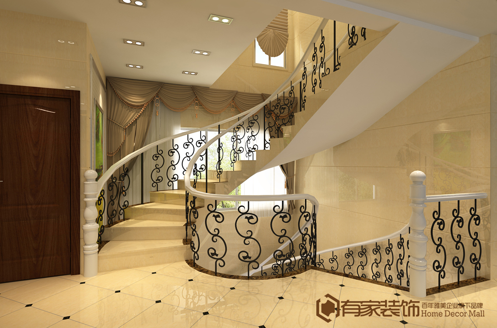 别墅 欧式 楼梯图片来自福州有家装饰-小彭在西江月的分享