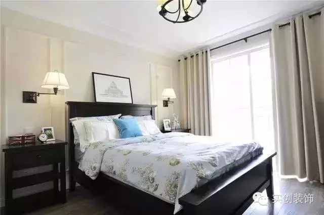 美式风格 两居 二手房装修 卧室图片来自实创装饰上海公司在90㎡美式风格家的分享