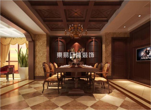 美式风格 三室二厅 餐厅图片来自长沙东易日盛装饰在长沙华都-美式风格的分享
