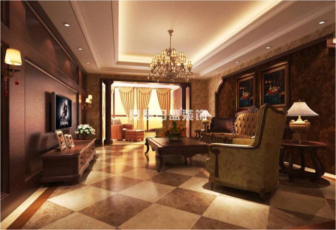 美式风格 三室二厅 客厅图片来自长沙东易日盛装饰在长沙华都-美式风格的分享
