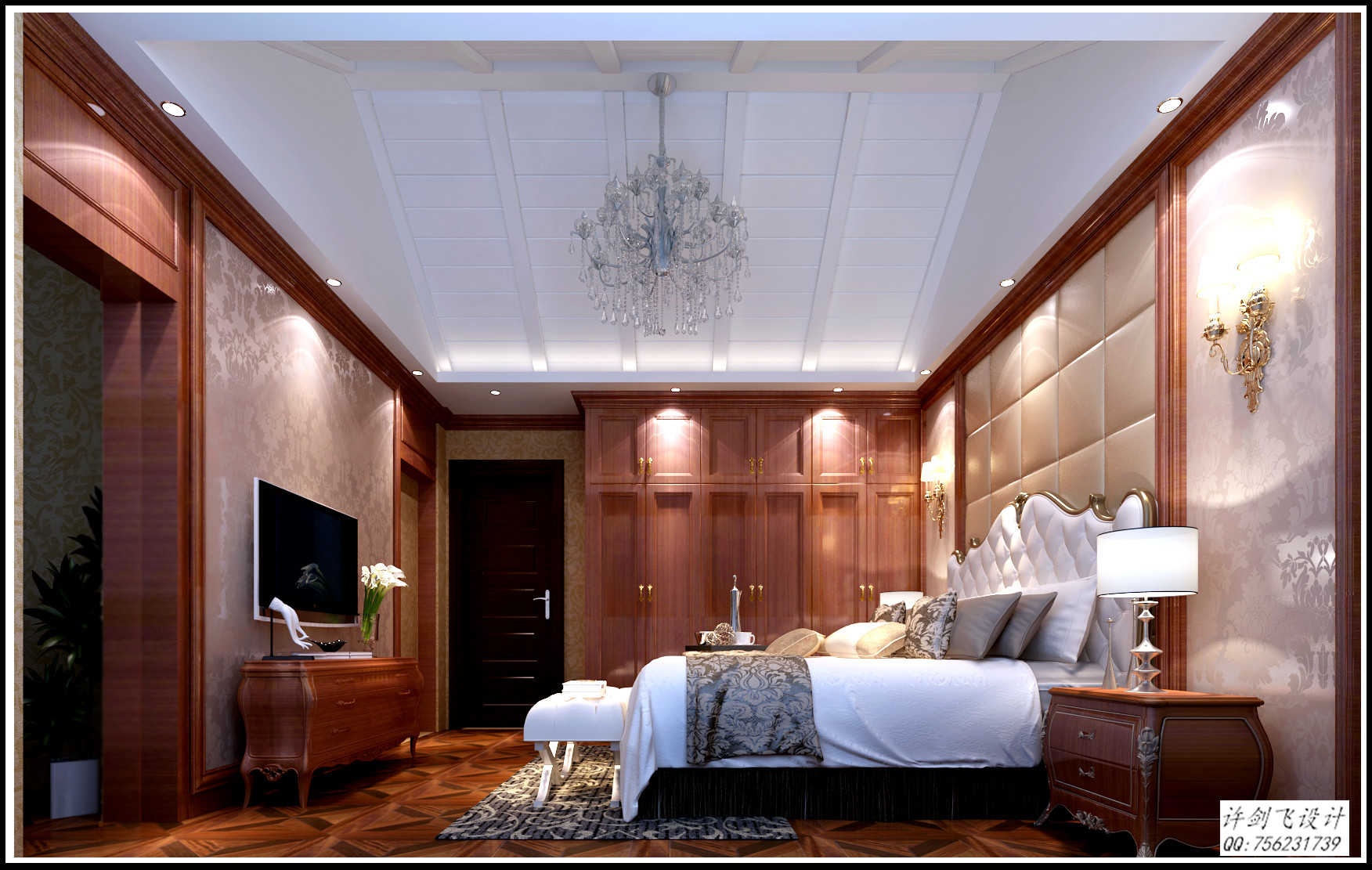 中式古典 别墅设计 卧室图片来自许剑飞在抚州 华萃庭院中式别墅的分享