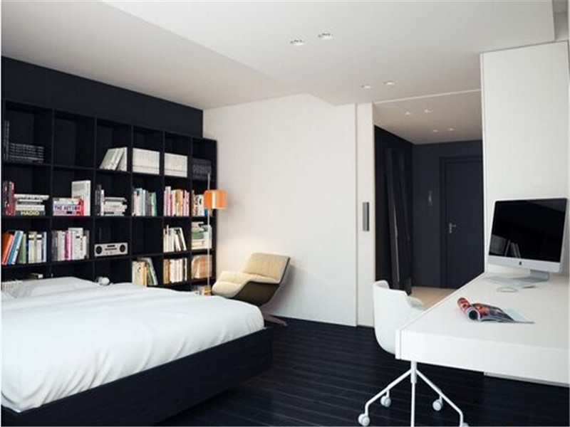 黑白 现代 公寓 卧室图片来自北京精诚兴业装饰公司在极致黑白现代公寓的分享