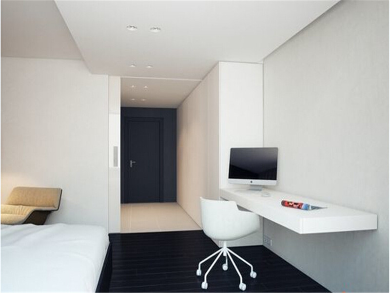 黑白 现代 公寓 卧室图片来自北京精诚兴业装饰公司在极致黑白现代公寓的分享