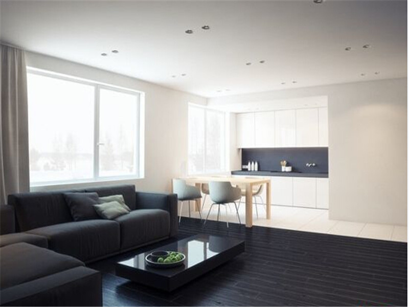 黑白 现代 公寓 客厅图片来自北京精诚兴业装饰公司在极致黑白现代公寓的分享