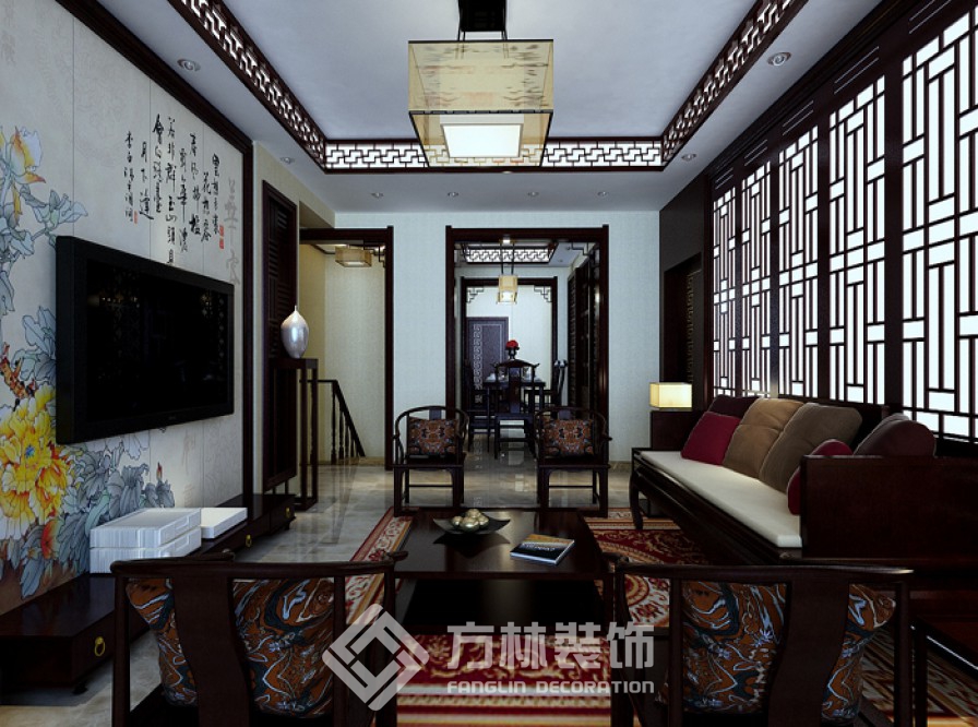 中式 保利达江湾 客厅图片来自方林装饰在保利达江湾城130平新中式风格的分享