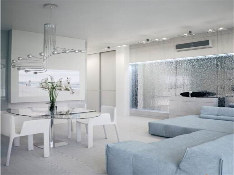 现代 简约风格 两居 白色 客厅图片来自北京精诚兴业装饰公司在宁静柔和的白色公寓的分享