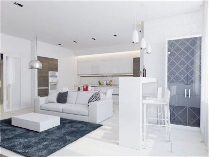 现代 简约风格 白色 客厅图片来自北京精诚兴业装饰公司在白色简约公寓的分享