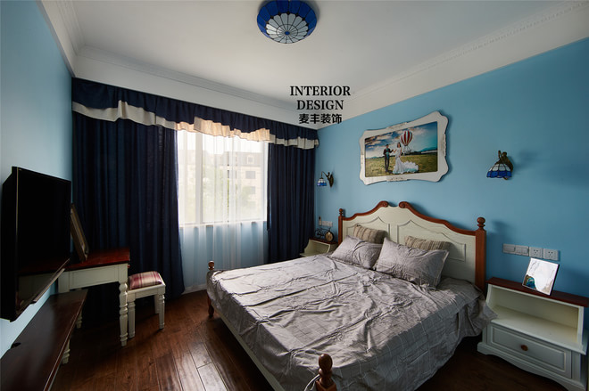 卧室图片来自四川岚庭装饰工程有限公司在〖 BLUE 一夏 〗的分享