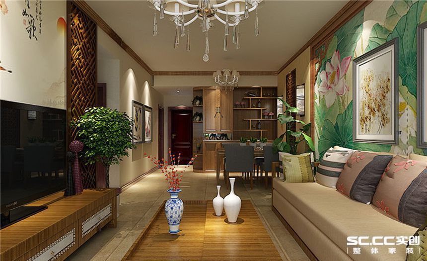 上东城 中式 两居 客厅图片来自郑州实创装饰啊静在上东城简约中式两居的分享
