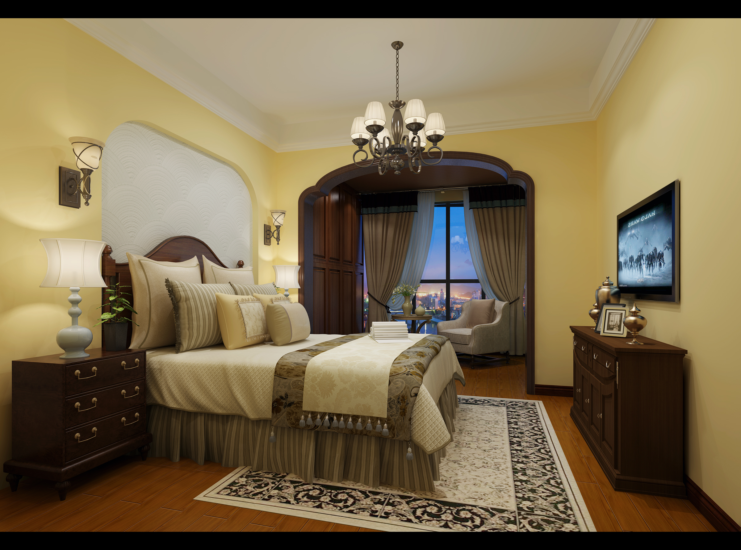 卧室 卧室图片来自成都居然之家高端设计中心在花样年美岸-美式乡村风格的分享