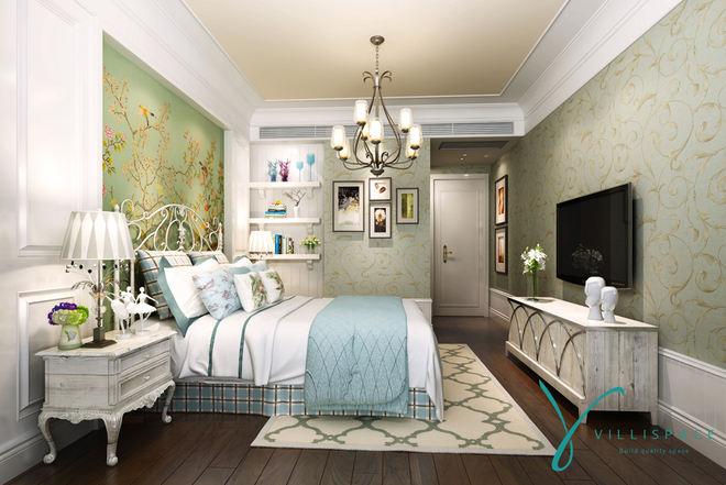 卧室图片来自四川岚庭装饰工程有限公司在100平公寓房—北欧美式风格的分享