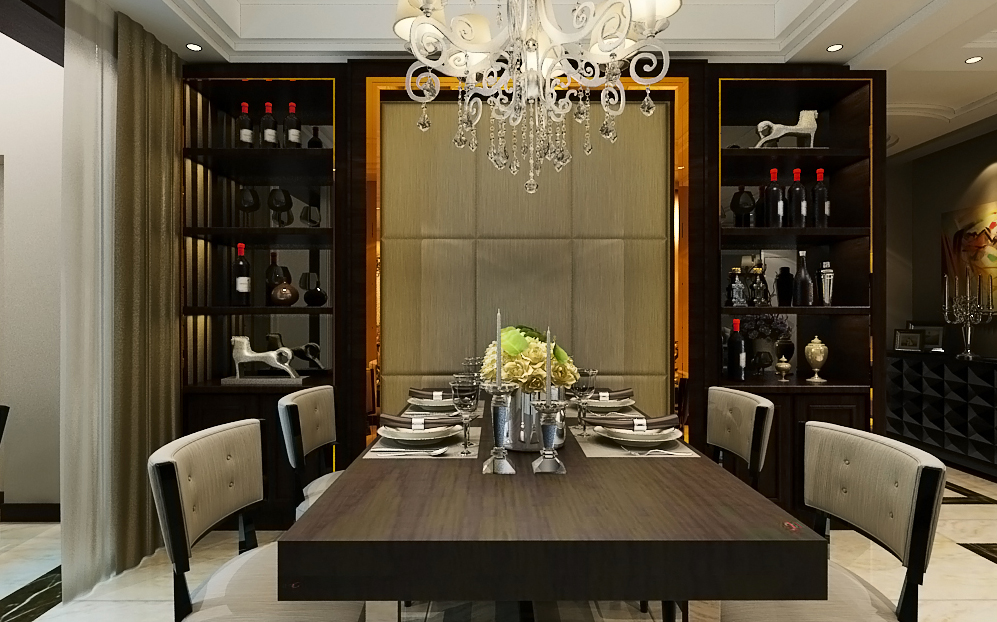 餐厅图片来自太原金尚装饰王卓娅在现代简约-中海-132平的分享