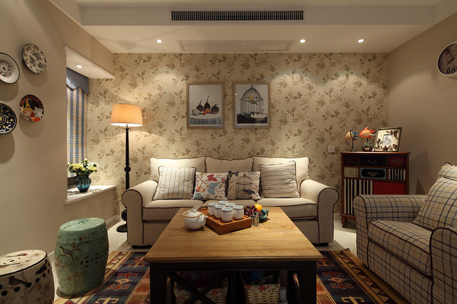 客厅图片来自四川岚庭装饰工程有限公司在【晚馨】美式休闲风的分享