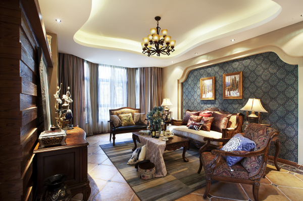 别墅 客厅图片来自深圳嘉道装饰在美式别墅的分享