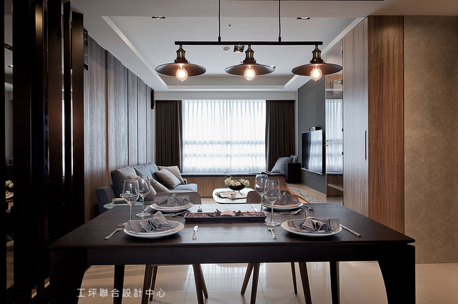 餐厅图片来自四川岚庭装饰工程有限公司在86平米水岸人文风光三居室的分享