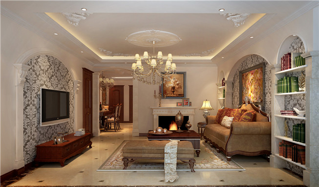 三居 新古典 客厅图片来自日升装饰公司在125平三居新古典风的分享