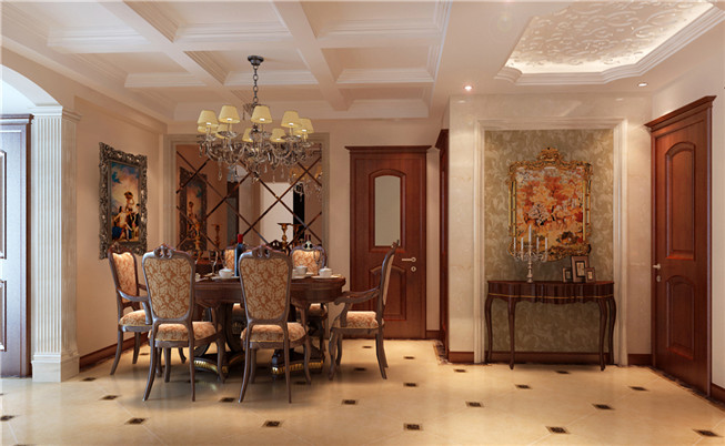 三居 新古典 餐厅图片来自日升装饰公司在125平三居新古典风的分享