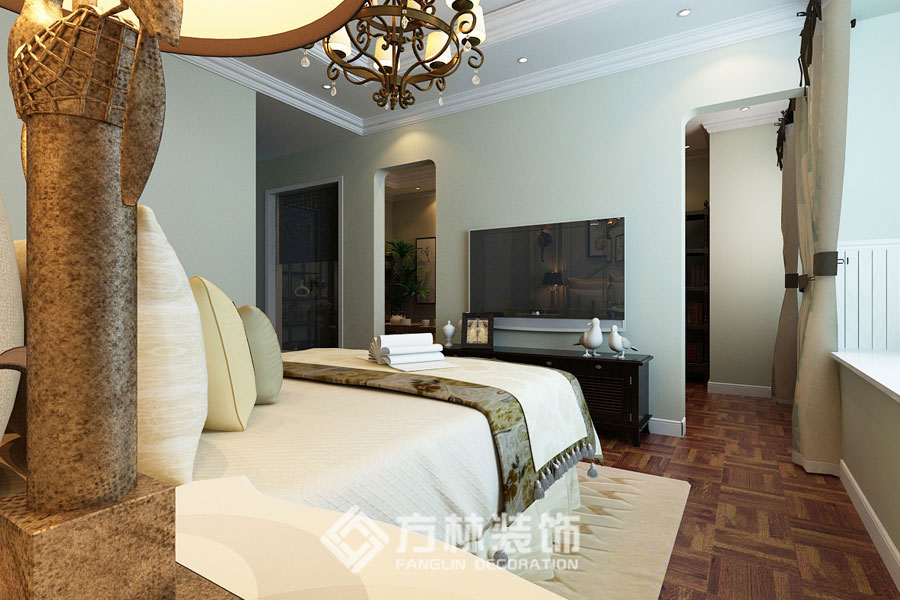 金地名京 港式 卧室图片来自方林装饰在金地名京180平港式风格的分享
