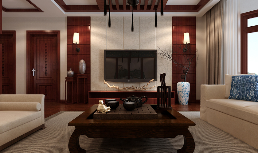 青岛装修 中式 装饰风格 客厅图片来自青岛威廉装饰在世茂玲珑台中式设计的分享