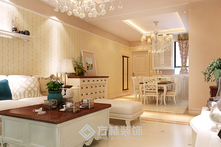 田园 中海雍和 客厅图片来自方林装饰在中海国际雍和119美式田园风格的分享