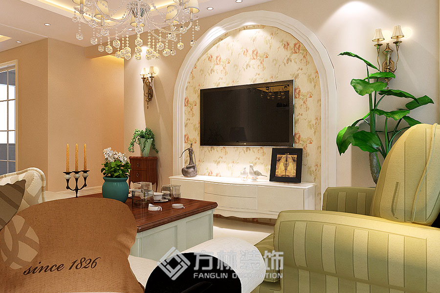 田园 中海雍和 客厅图片来自方林装饰在中海国际雍和119美式田园风格的分享