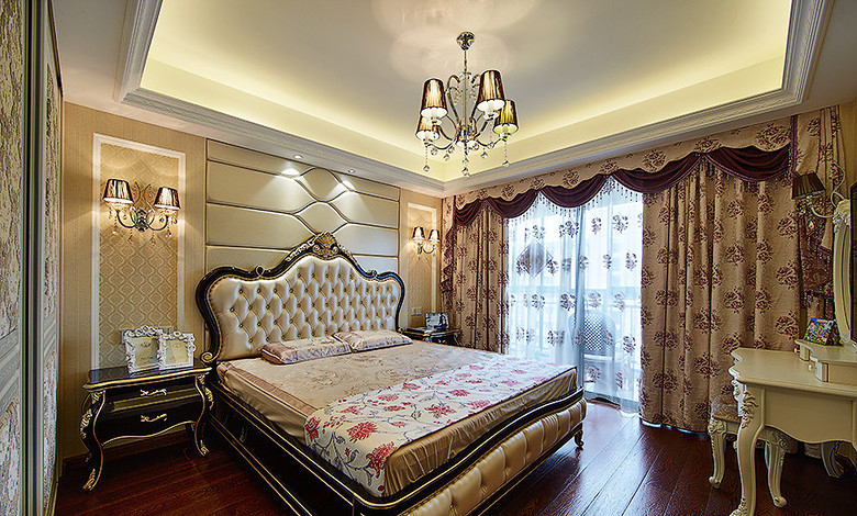 卧室图片来自家装大管家在温馨而不炫耀 120平低奢欧式3居的分享