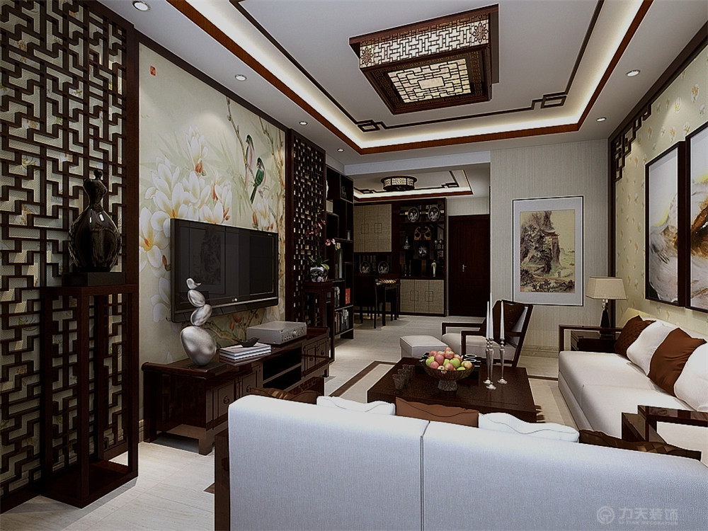新中式 客厅图片来自阳光力天装饰梦想家更爱家在新中式风格  矽谷港湾  82的分享