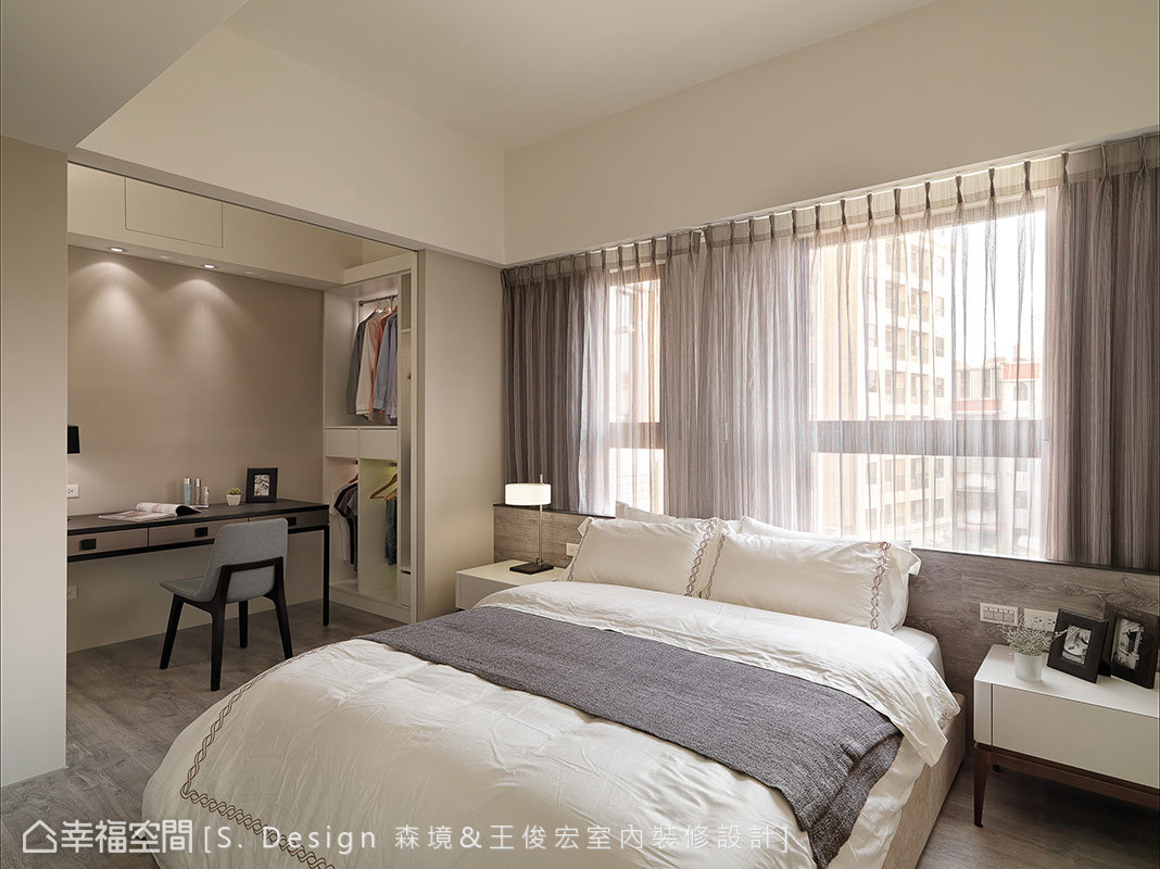 二居 日光 温暖 小资 现代 卧室图片来自幸福空间在115平日光•自在迷人的生活温度的分享