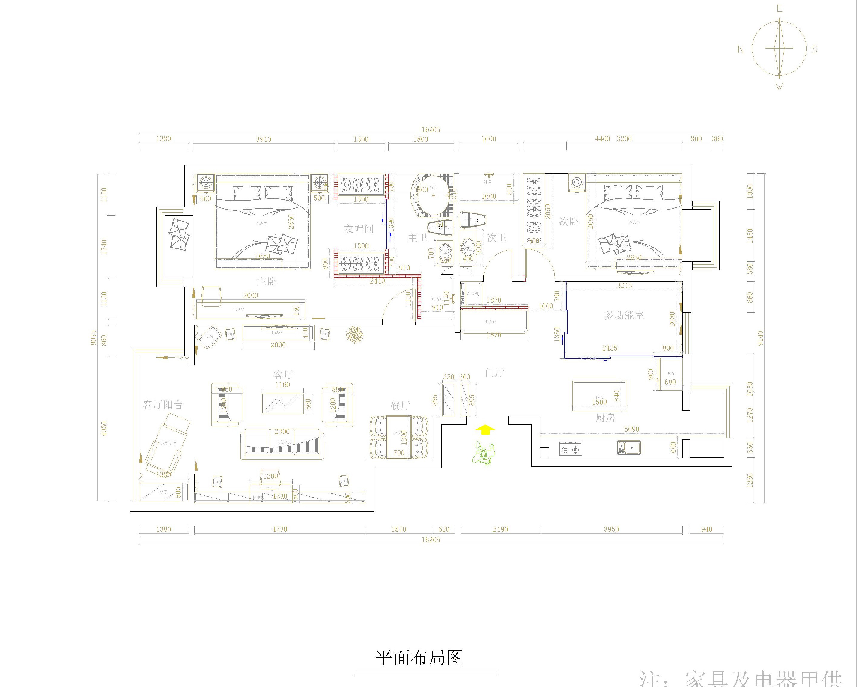 后现代 三居 户型图图片来自北京今朝装饰郭风在晨光家园120的分享