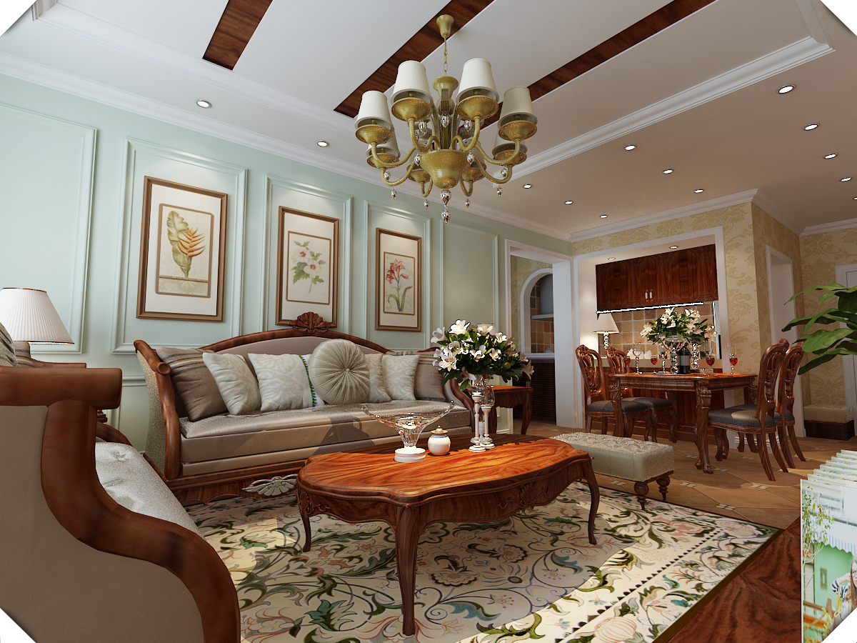客厅图片来自天津生活家健康整体家装在保利玫瑰湾，欧式风的分享