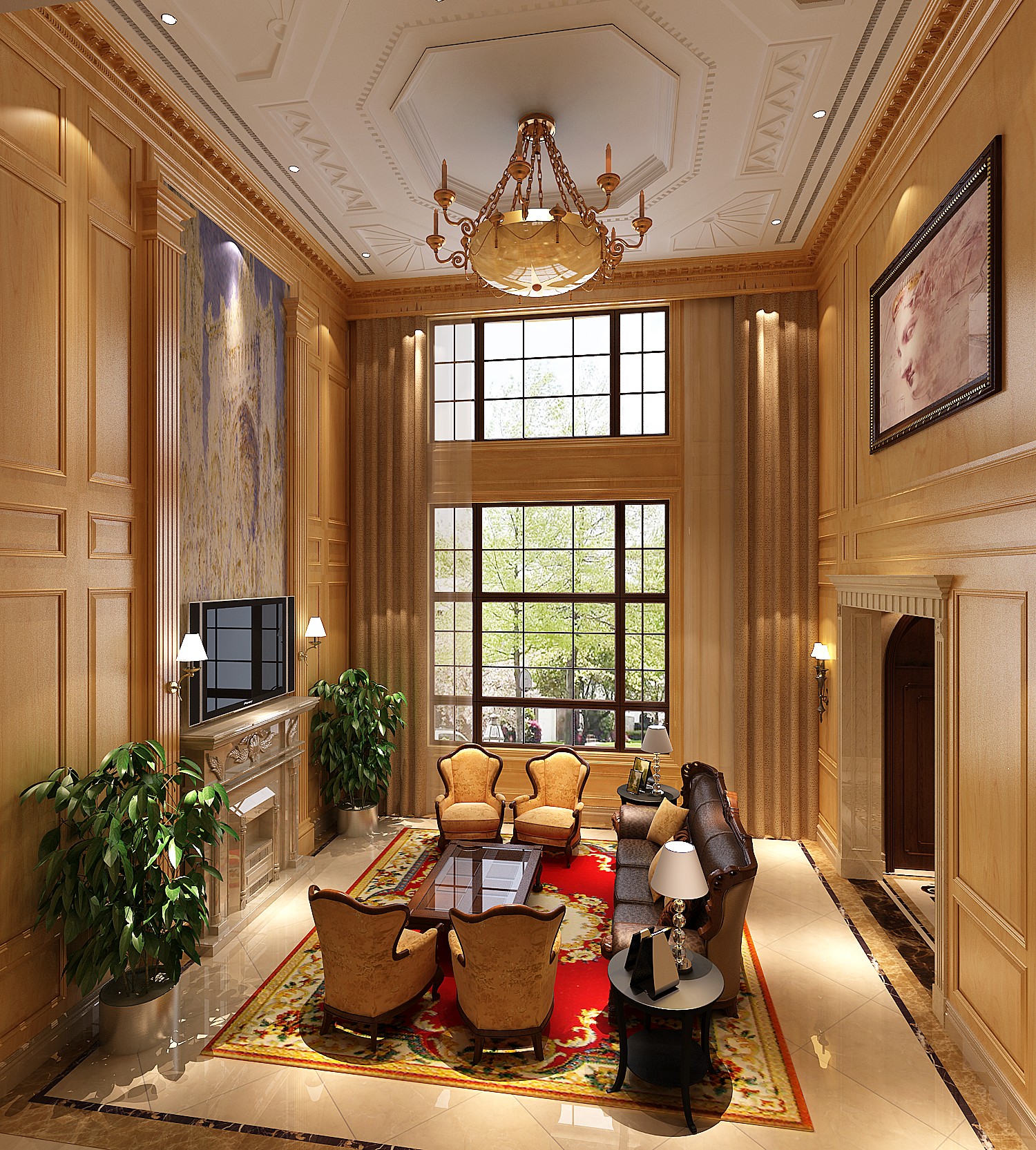欧式 别墅 客厅图片来自高度国际装饰宋增会在温哥华森林的分享