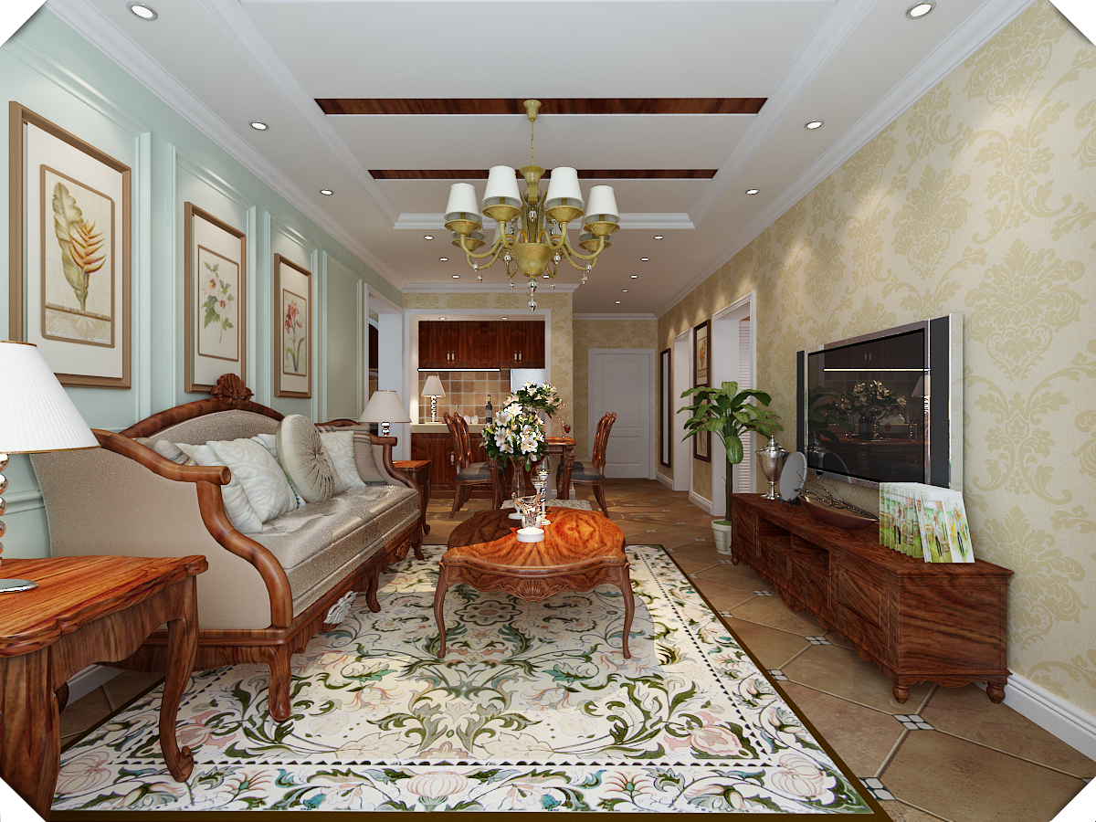 客厅图片来自天津生活家健康整体家装在保利玫瑰湾，欧式风的分享