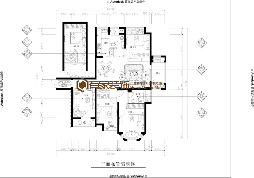 欧式 四居 奢华 户型图图片来自福州有家装饰-小彭在正荣润城1#的分享