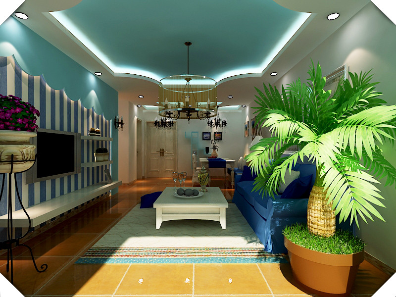 客厅图片来自天津生活家健康整体家装在金地紫云庭，地中海风格。的分享