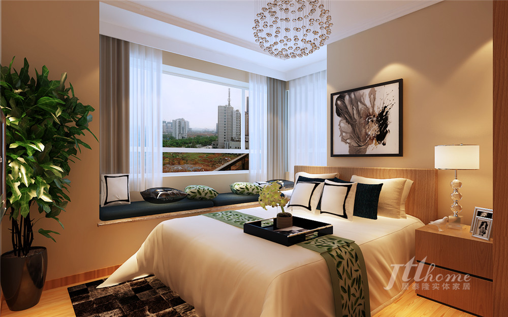 简约 二居 宜居 舒适 卧室图片来自居泰隆深圳在侨乡公馆现代简约二居室的分享