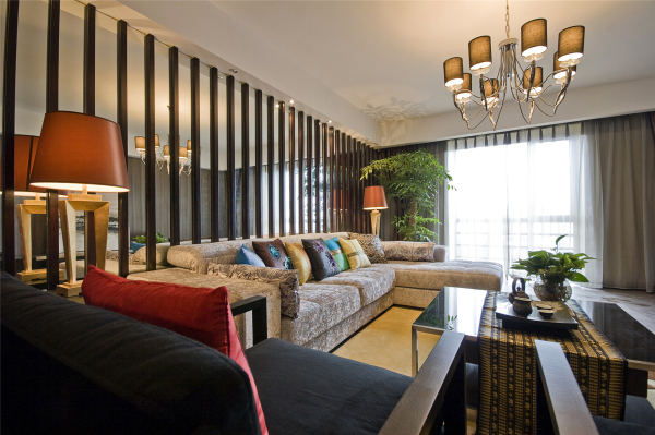 中式 沙发背景墙 客厅图片来自深圳嘉道装饰在宏基王朝的分享