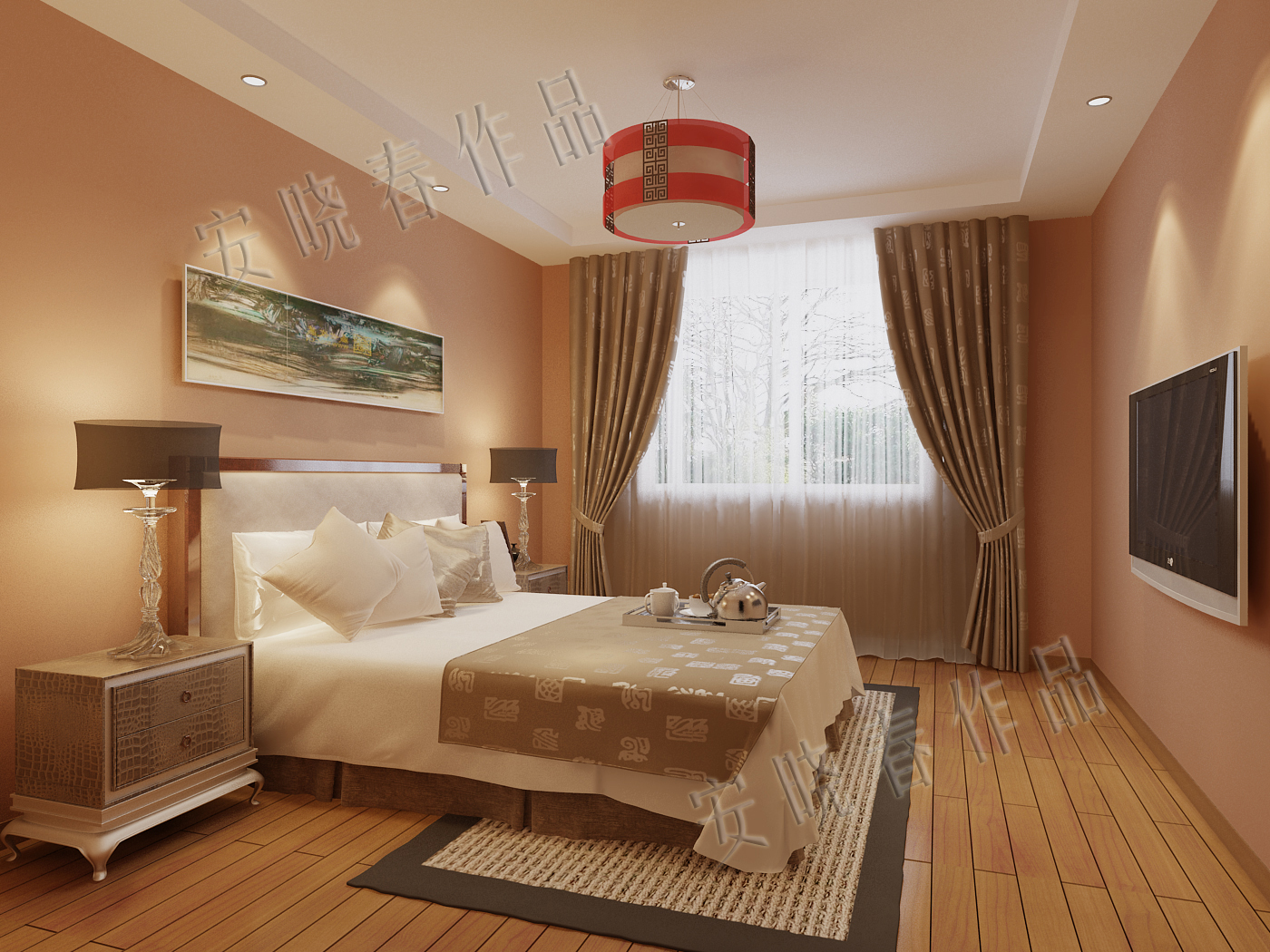 卧室图片来自今朝装饰小徐在四惠东 158平新中式风格的分享
