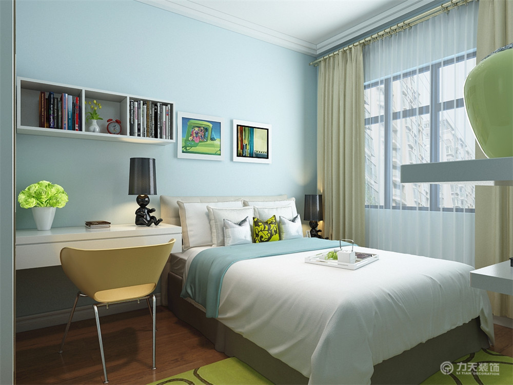 卧室图片来自阳光力天装饰梦想家更爱家在现代简约 南仓新苑  90㎡的分享