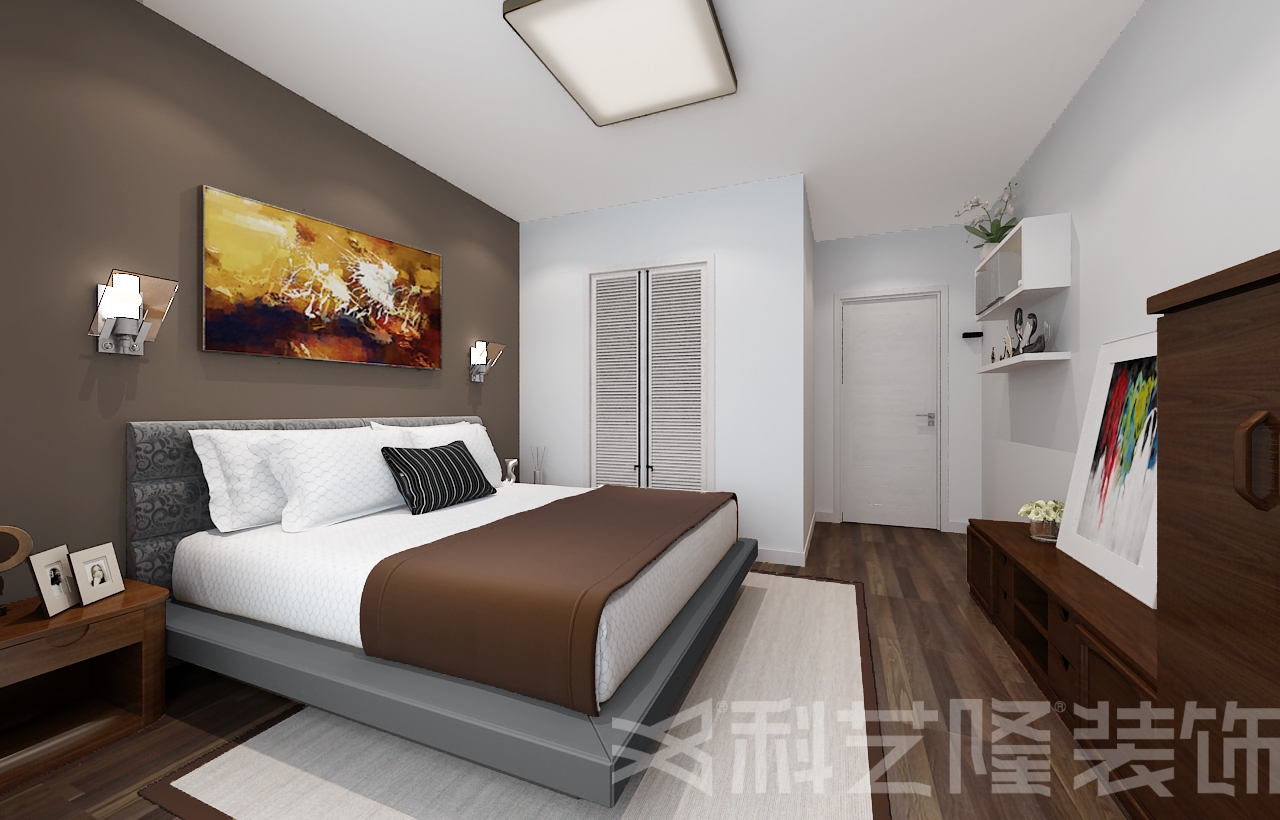 卧室图片来自天津科艺隆装饰在涟水园-现代风格-125㎡的分享