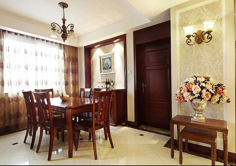 简约 欧式 田园 混搭 四居室 白领 80后 美式 珠江御景湾 餐厅图片来自成都V2装饰在珠江御景湾美式风格的分享