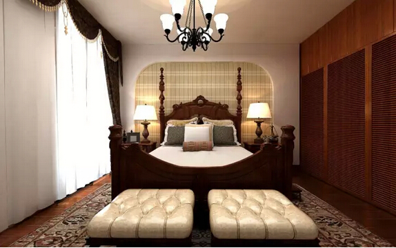 三居 美式 佳园装饰 卧室图片来自佳园装饰在保利溪湖159㎡美式风格装修案列的分享