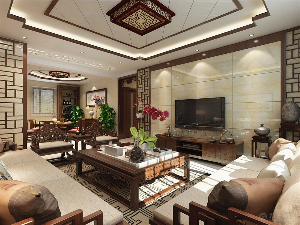 中式 客厅图片来自阳光力天装饰梦想家更爱家在中式  海滨园 180㎡的分享